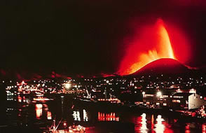Eldfell volcanic Eruption on Heimay 1973 USGS